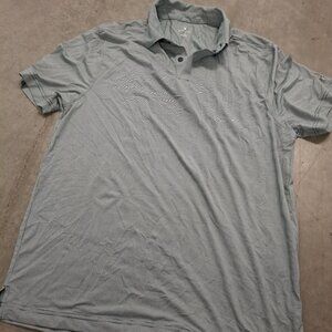 SPYDER Mens Large Striped Short Sleeve Athletic Golf Polo Shirt Gray